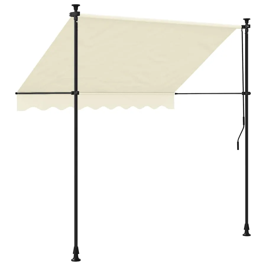 Auvent rétractable crème 250x150 m tissu et acier - 4