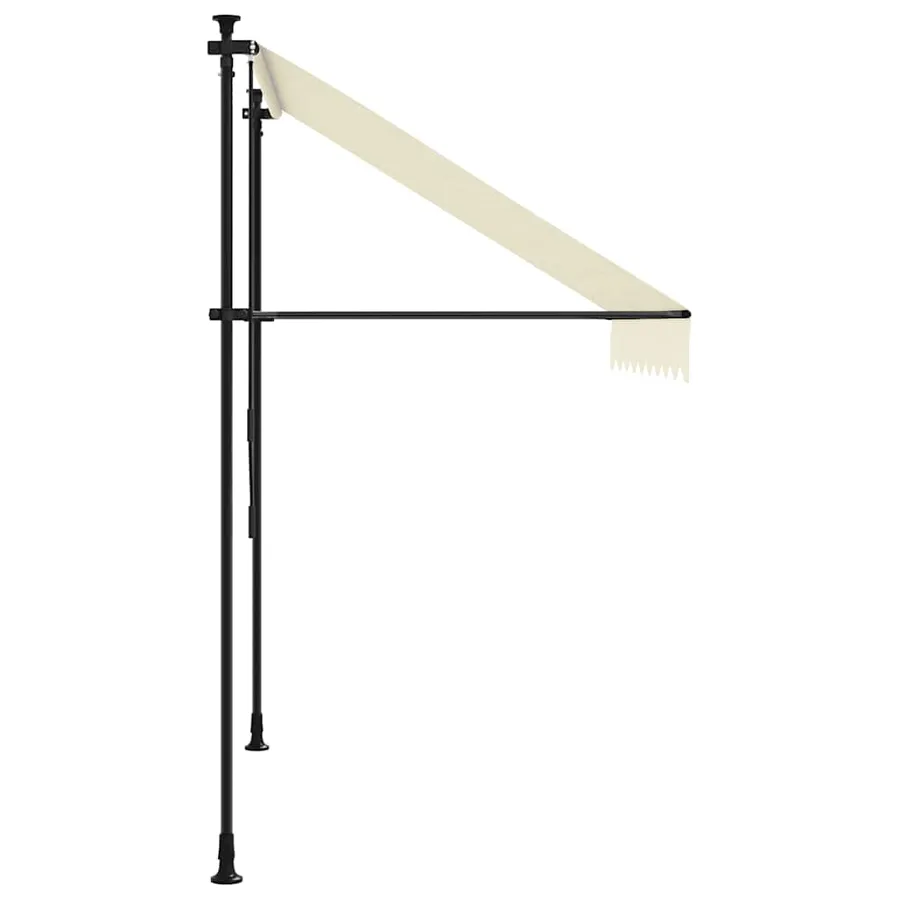 Auvent rétractable crème 250x150 m tissu et acier - 5