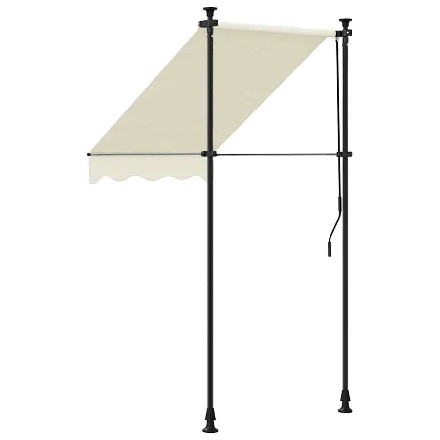 Auvent rétractable crème 150x150 m tissu et acier - 4