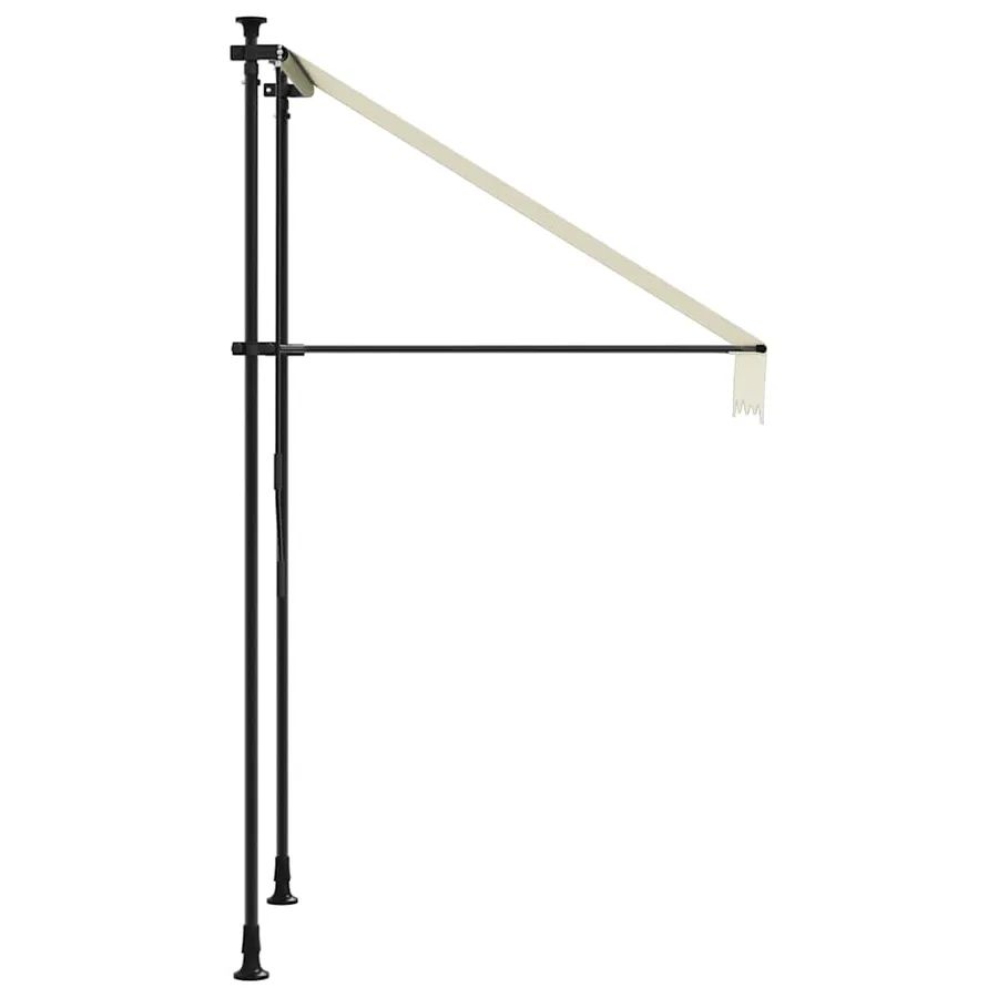 Auvent rétractable crème 150x150 m tissu et acier - 5