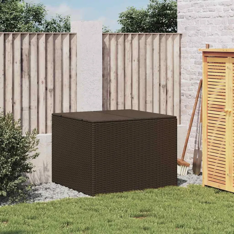 Boîte de rangement de jardin marron 291L résine tressée - 3