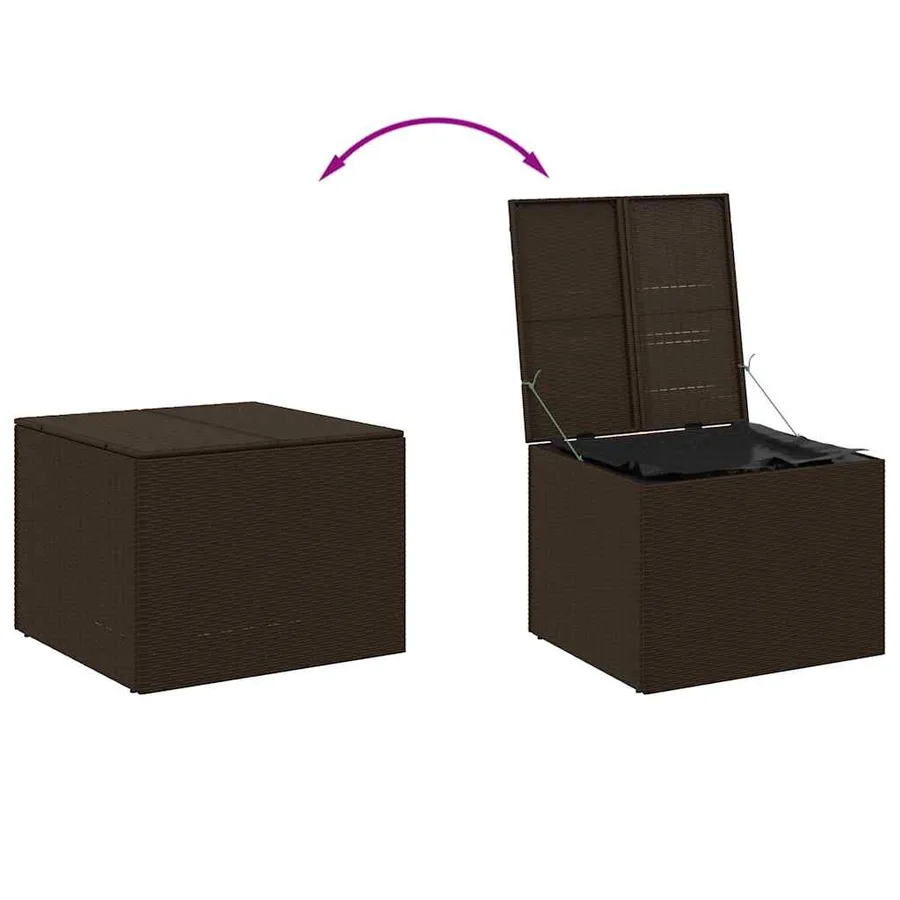 Boîte de rangement de jardin marron 291L résine tressée - 7