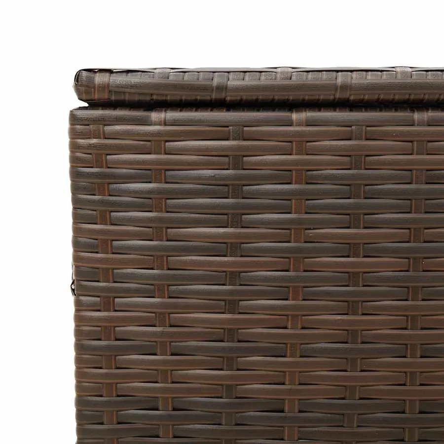 Boîte de rangement de jardin marron 291L résine tressée - 9