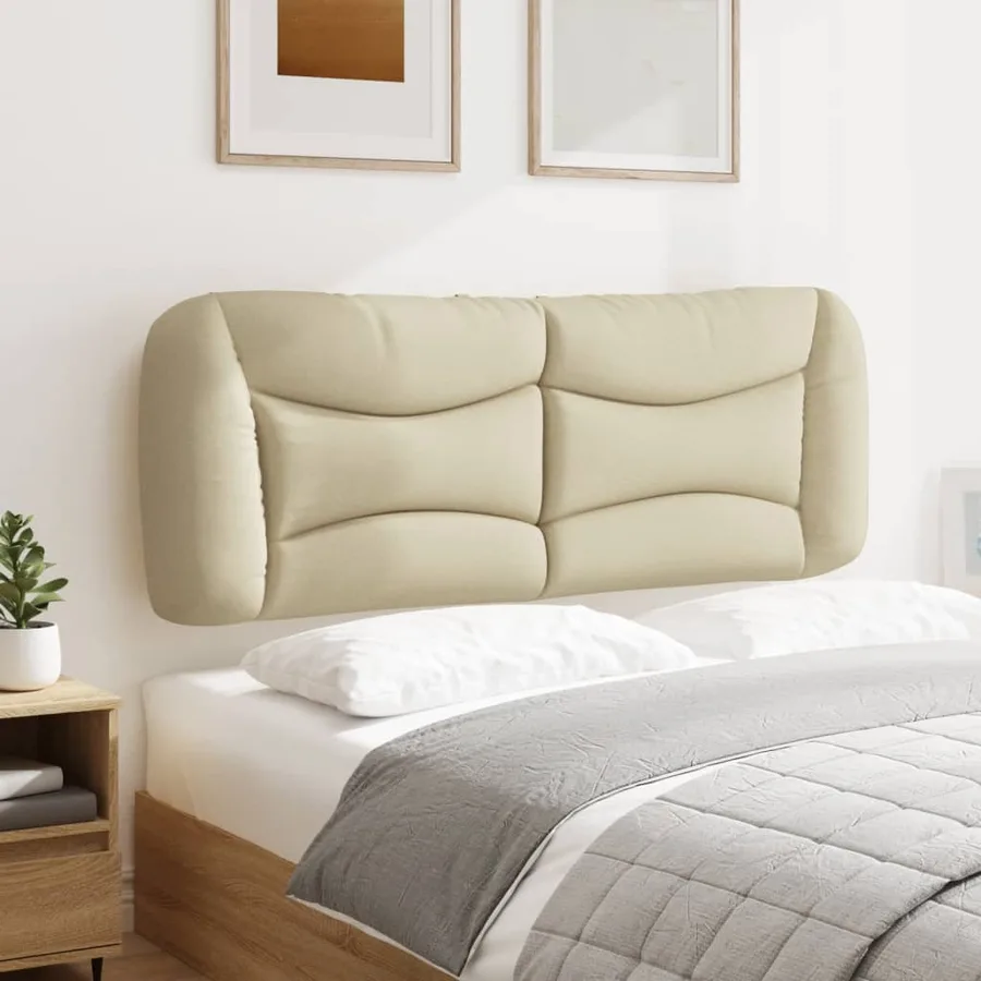 Coussin de tête de lit Hvar crème 120 cm tissu - 4