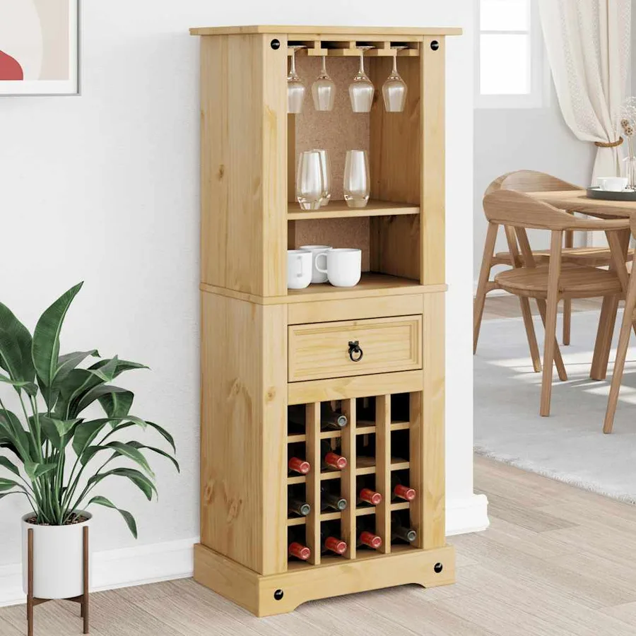 Casier à vin Corona 56x35x134,5 cm bois massif de pin - 3