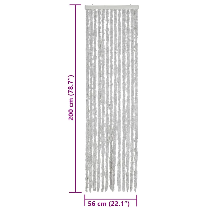 Rideau anti-mouches gris 56x200 cm chenille - 7