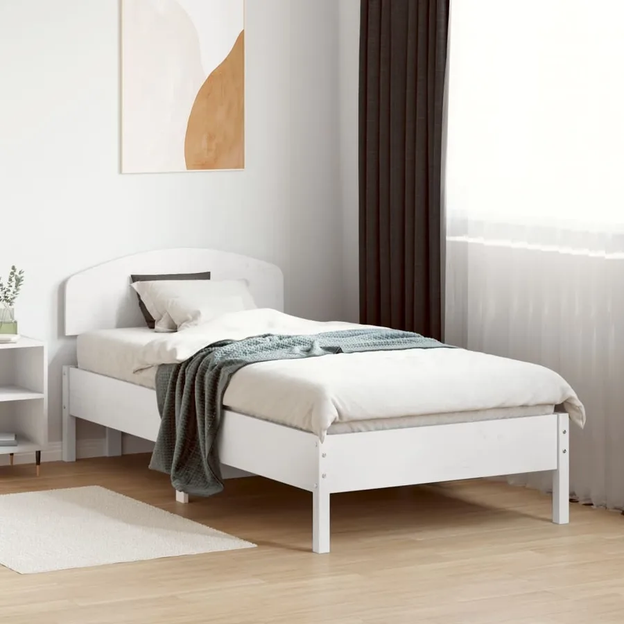 Tête de lit blanc 75 cm bois massif de pin - 3