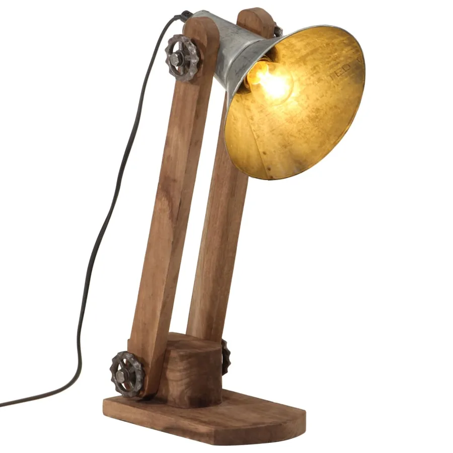 Lampe de bureau 25 W argent vintage 23x13x52 cm E27