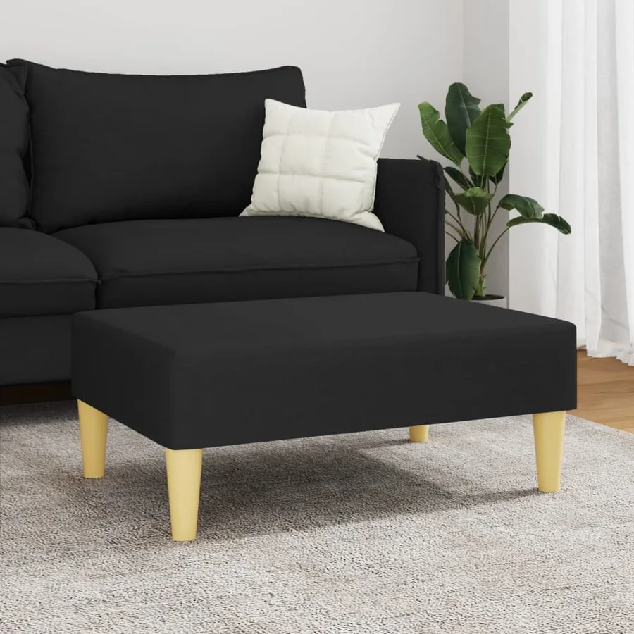 Repose-pied noir 77x55x31 cm tissu - 3