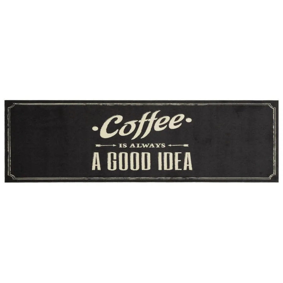 Tapis de cuisine lavable texte Coffee 45x150 cm velours - 2
