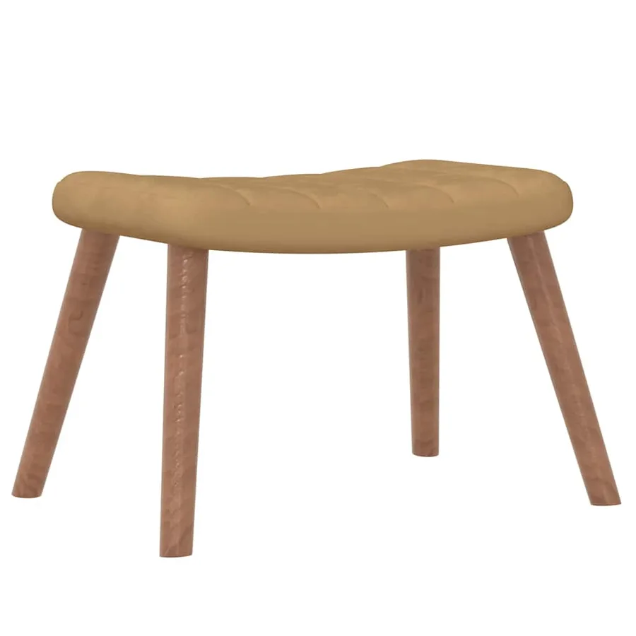 Chaise de relaxation avec repose-pied Marron Velours - 7