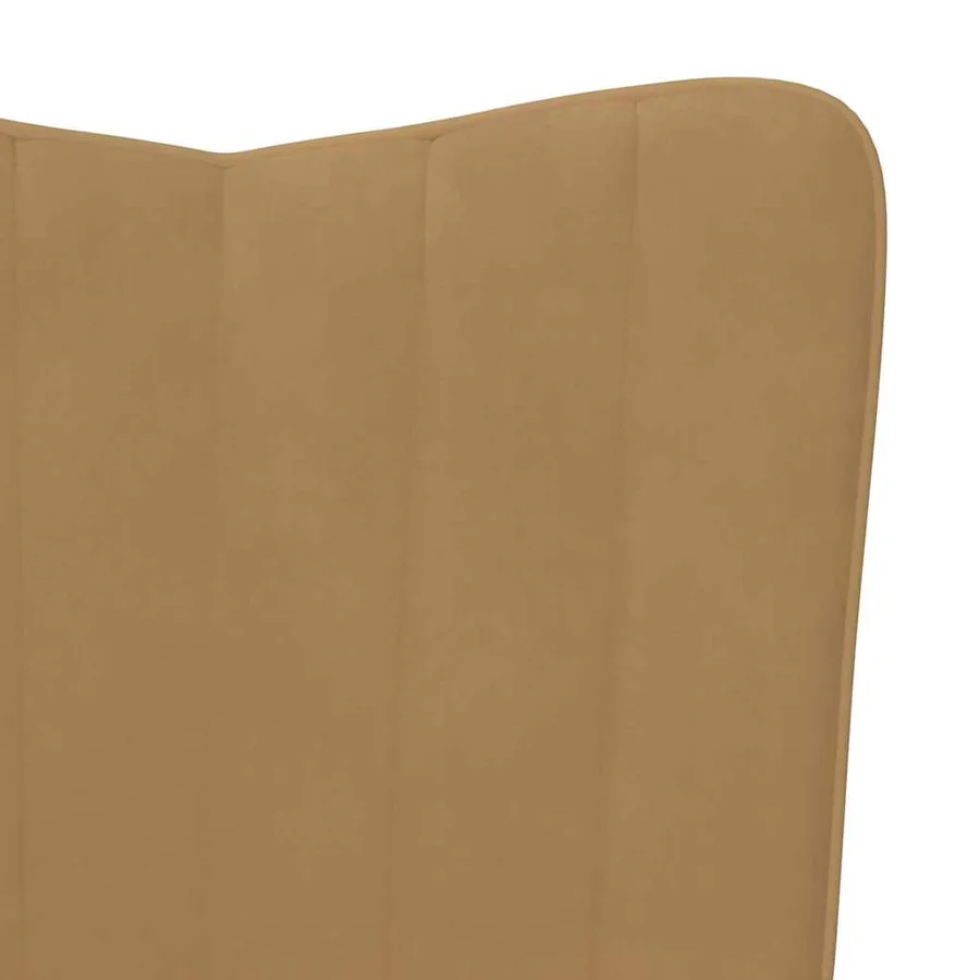 Chaise de relaxation avec repose-pied Marron Velours - 9