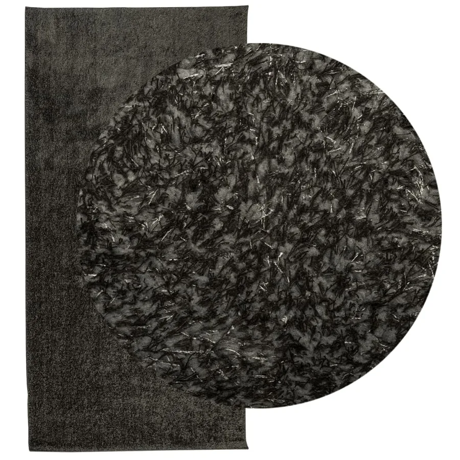 Tapis ISTAN à poils longs aspect brillant anthracite 100x200 cm - 3