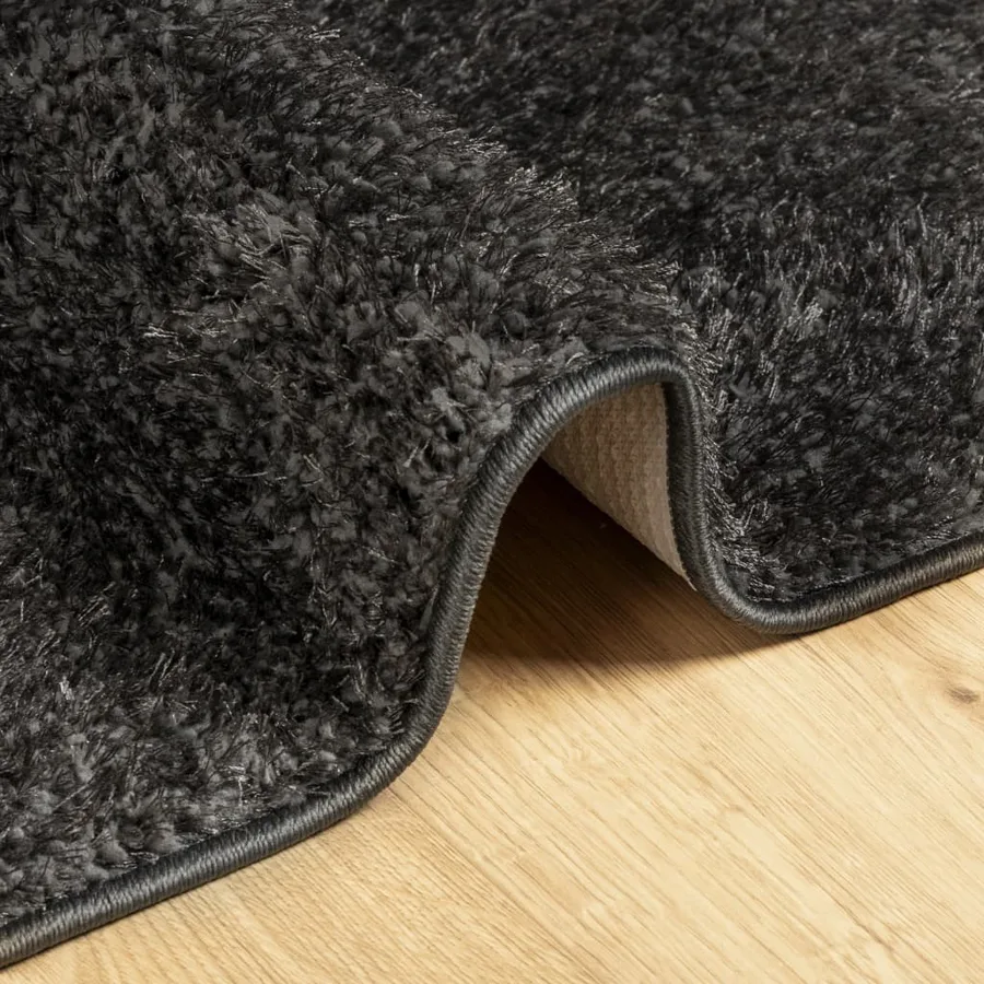 Tapis ISTAN à poils longs aspect brillant anthracite 100x200 cm - 6