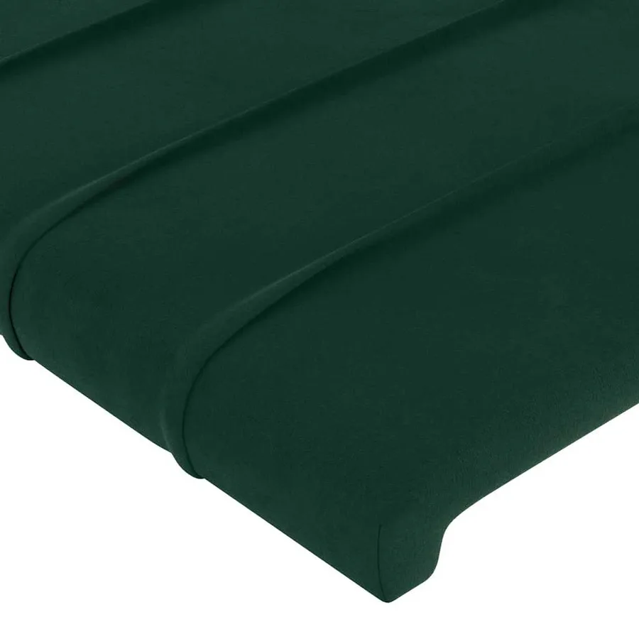 Cadre de lit sans matelas vert foncé 140x190 cm velours - 10