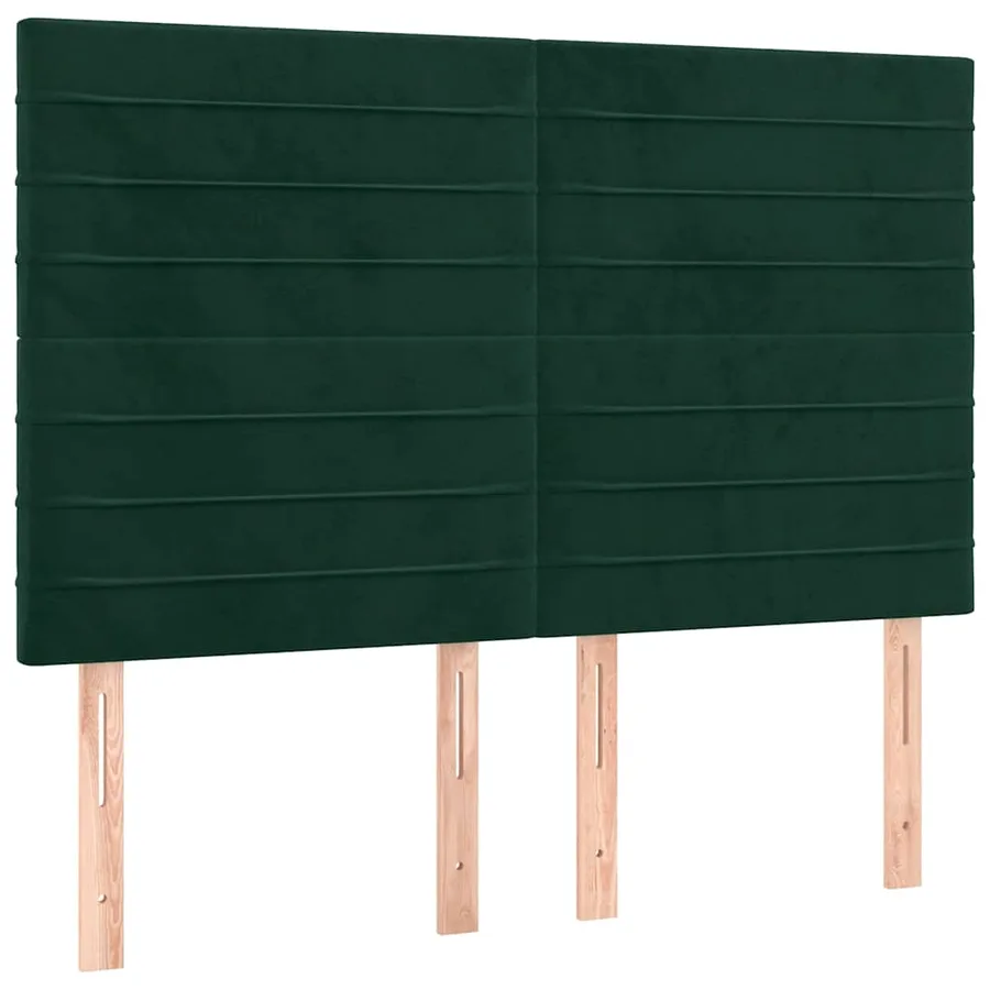 Cadre de lit sans matelas vert foncé 140x190 cm velours - 7
