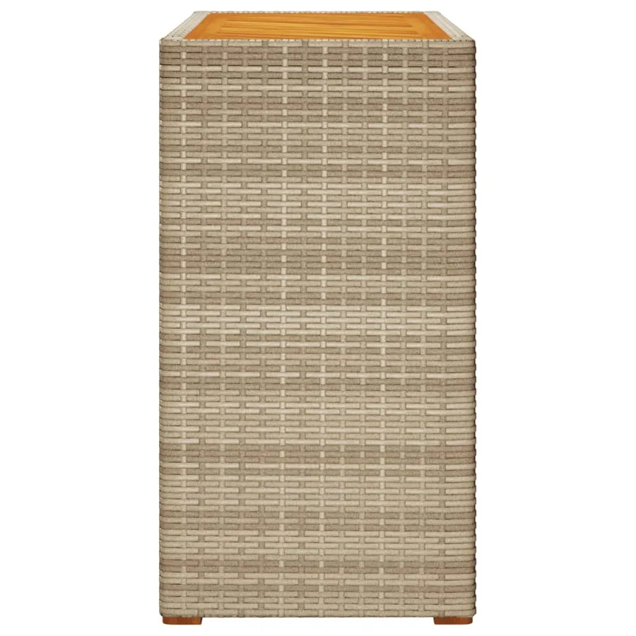 Table d'appoint de jardin dessus en bois beige 100x40x75 cm - 5