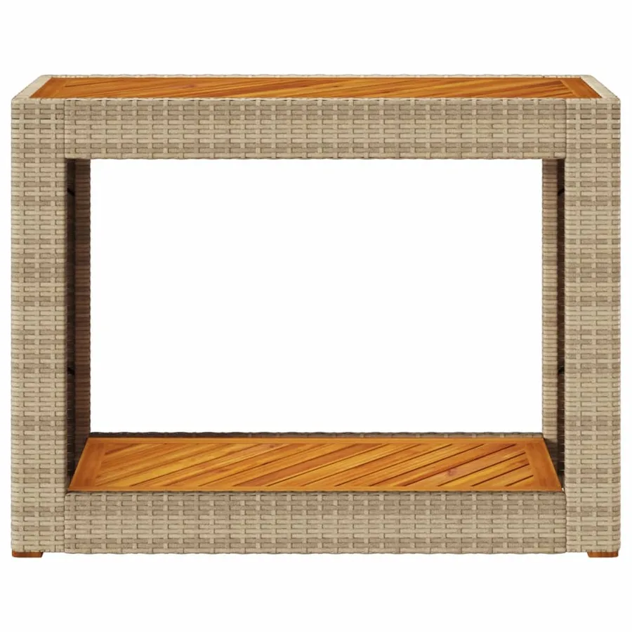 Table d'appoint de jardin dessus en bois beige 100x40x75 cm - 6