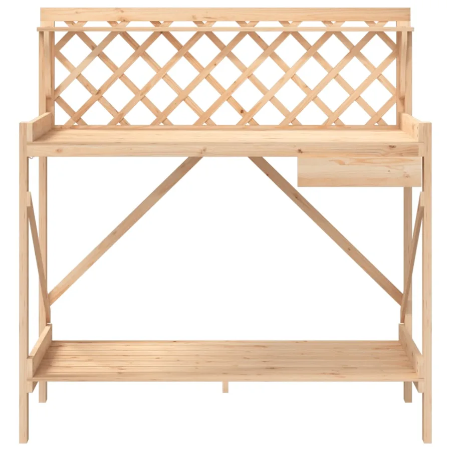 Banc de rempotage avec treillis bois massif de sapin - 5