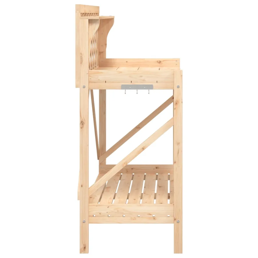 Banc de rempotage avec treillis bois massif de sapin - 6