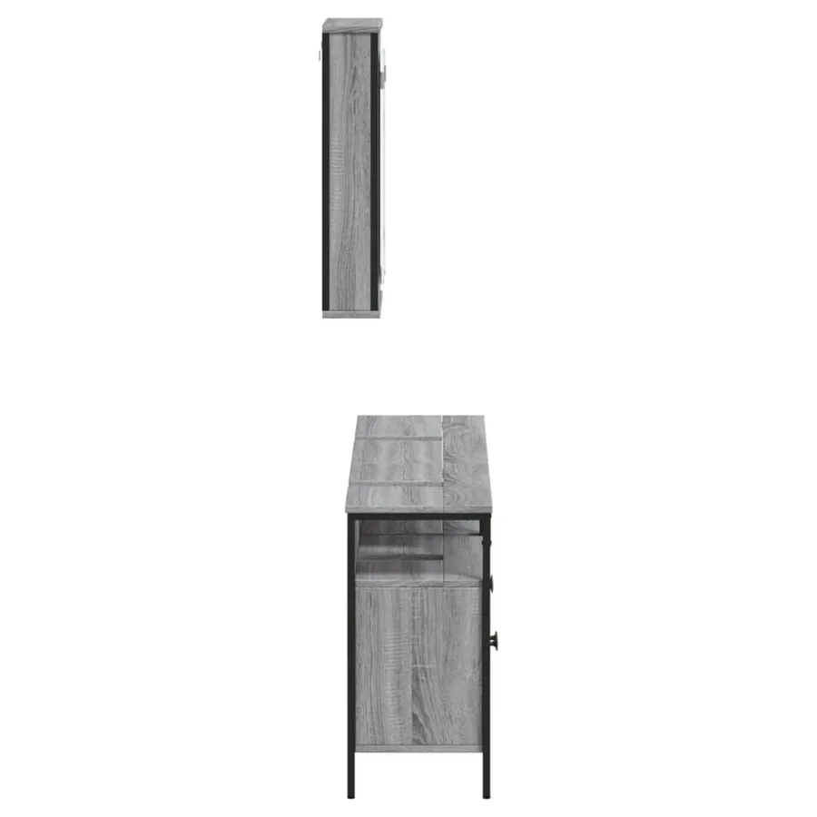 Ensemble de meubles de salle de bain 3 pcs Sonoma gris - 7