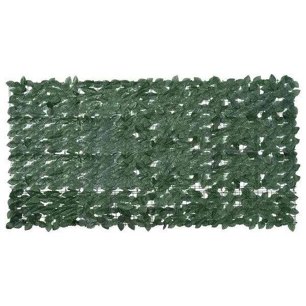 Écran de balcon avec feuilles vert foncé 200x100 cm
