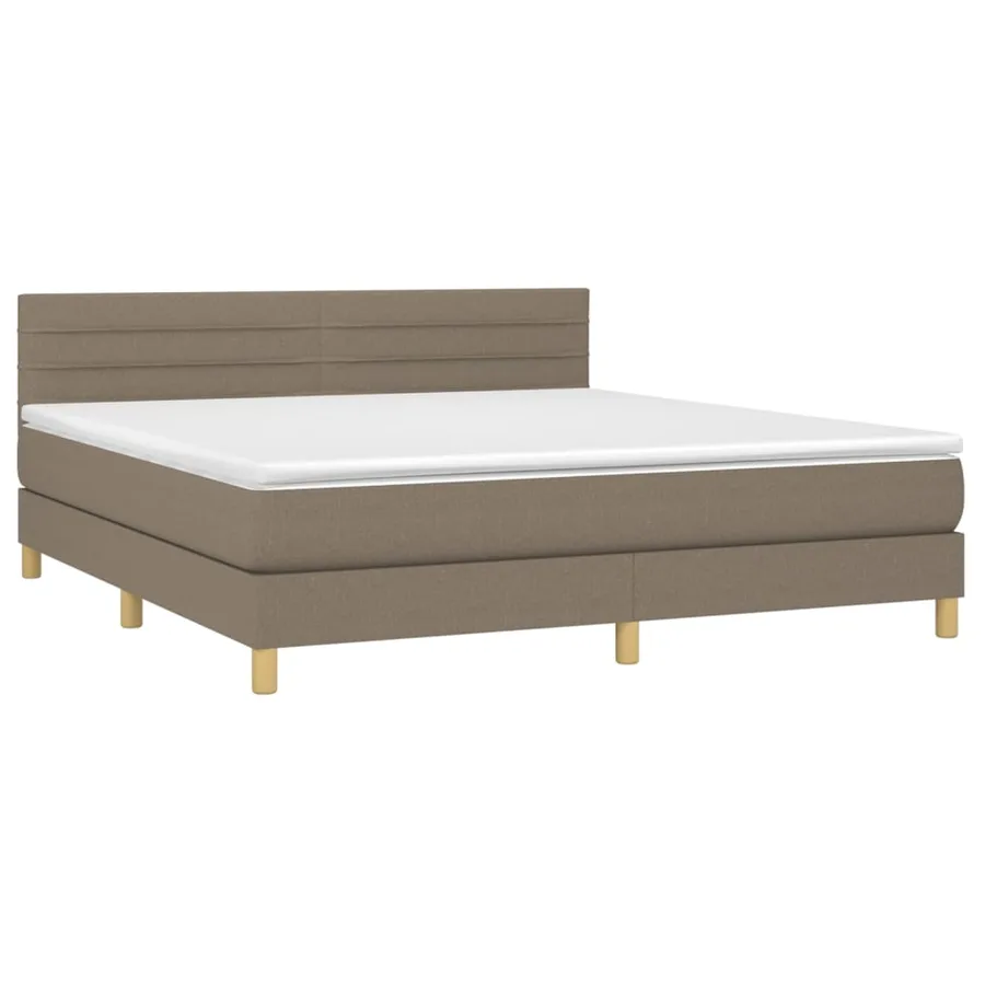 Sommier à lattes de lit avec matelas LED Taupe 180x200 cm Tissu - 3