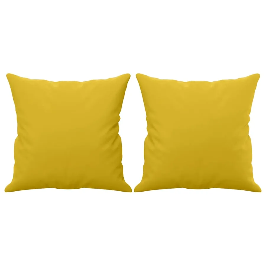 Canapé 2 places avec oreillers décoratifs jaune 140 cm velours - 5