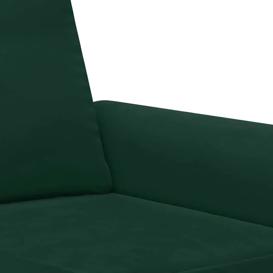 Ensemble de canapés 2 pcs avec coussins Vert foncé Velours - 5