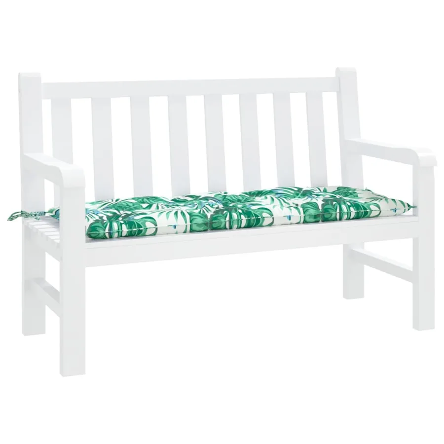 Coussin de banc de jardin motif de feuilles 120x50x7 cm - 3