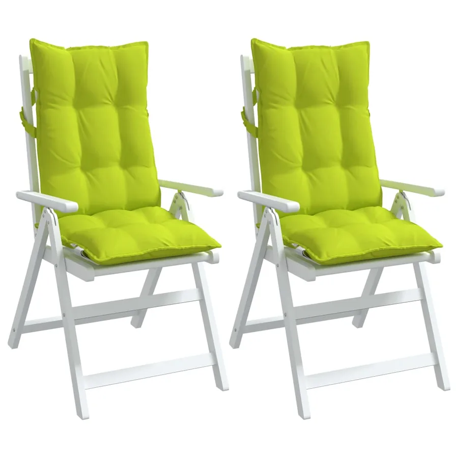 Coussins de chaise à dossier haut lot de 2 vert vif - 4