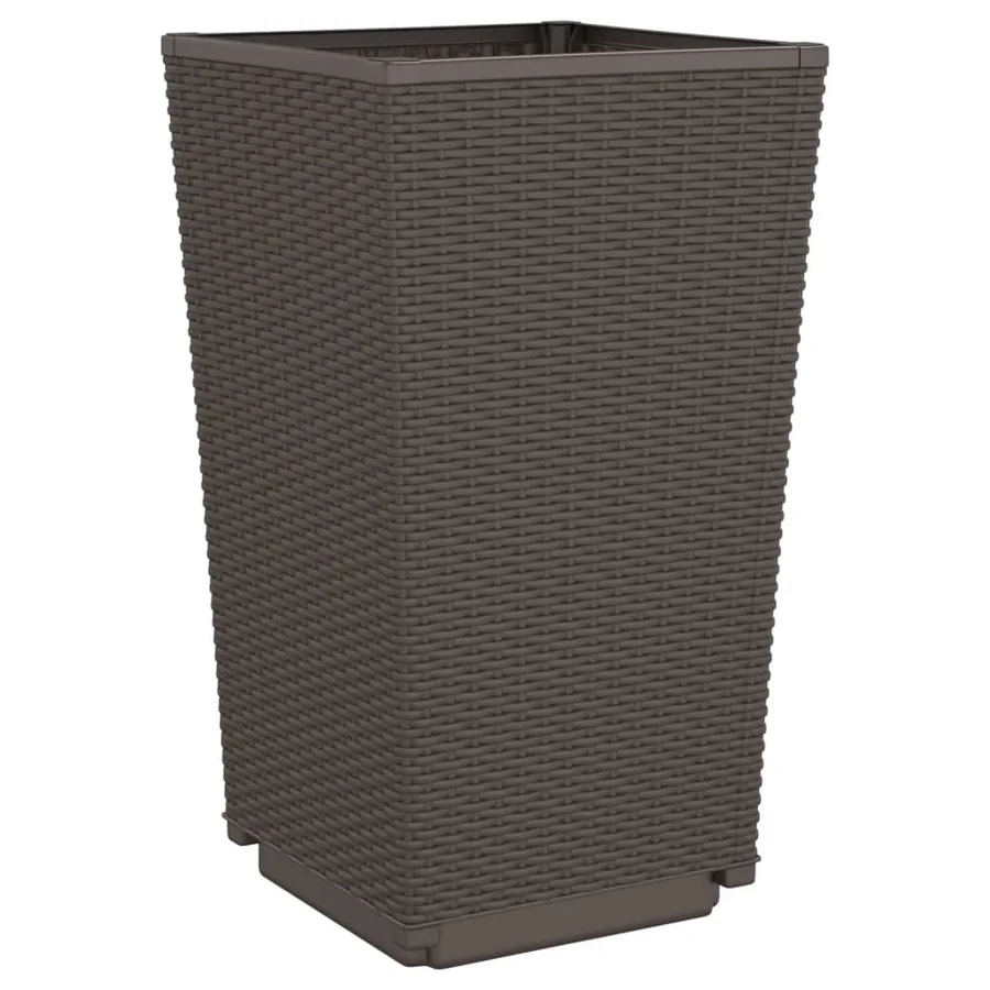 Jardinières 4 pcs marron 32,5x32,5x57 cm polypropylène - 7