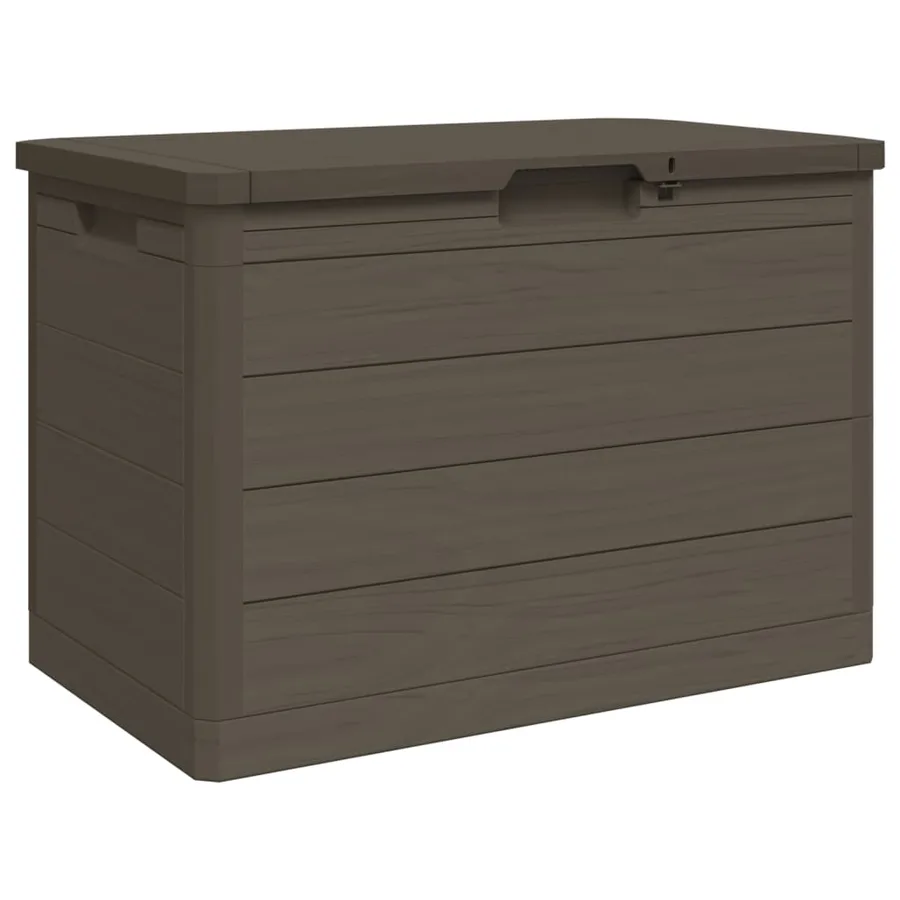 Boîte à coussins d'extérieur brun 77,5x44,5x53 cm polypropylène - 2