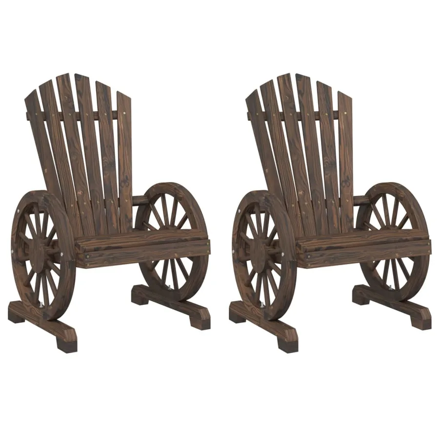 Chaises de jardin Adirondack lot de 2 bois de sapin massif - 2