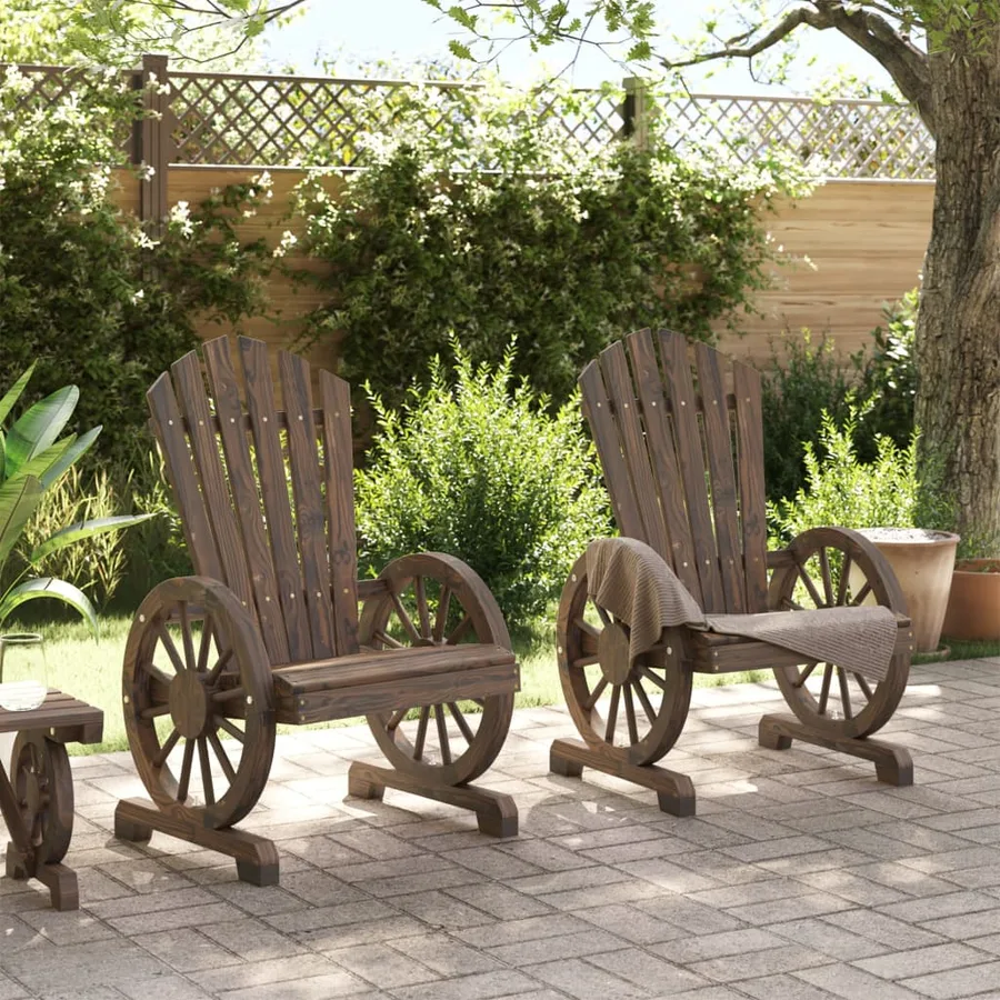 Chaises de jardin Adirondack lot de 2 bois de sapin massif - 3