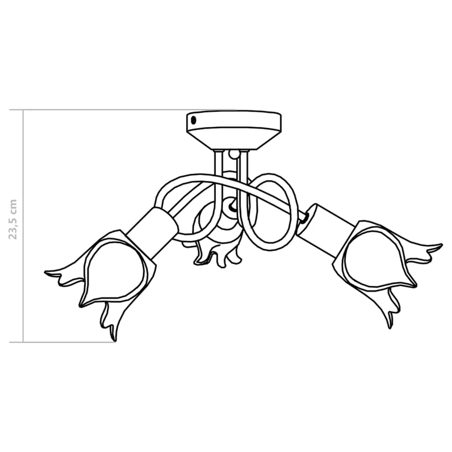 Plafonnier et abat-jour verre transparent 3 ampoules E14 Tulipe - 10