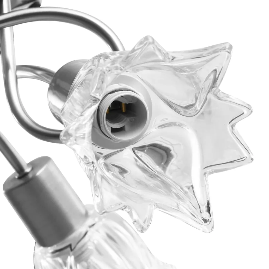 Plafonnier et abat-jour verre transparent 3 ampoules E14 Tulipe - 8