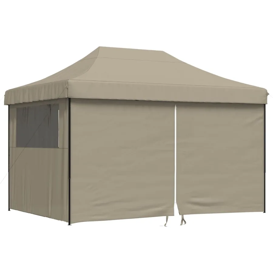 Tente de réception pliable escamotable 4 parois latérales taupe - 2