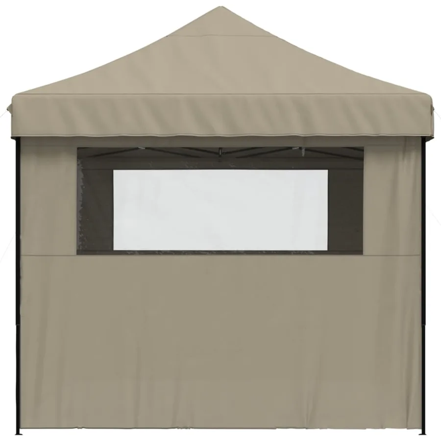 Tente de réception pliable escamotable 4 parois latérales taupe - 4