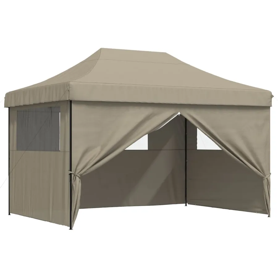 Tente de réception pliable escamotable 4 parois latérales taupe - 7