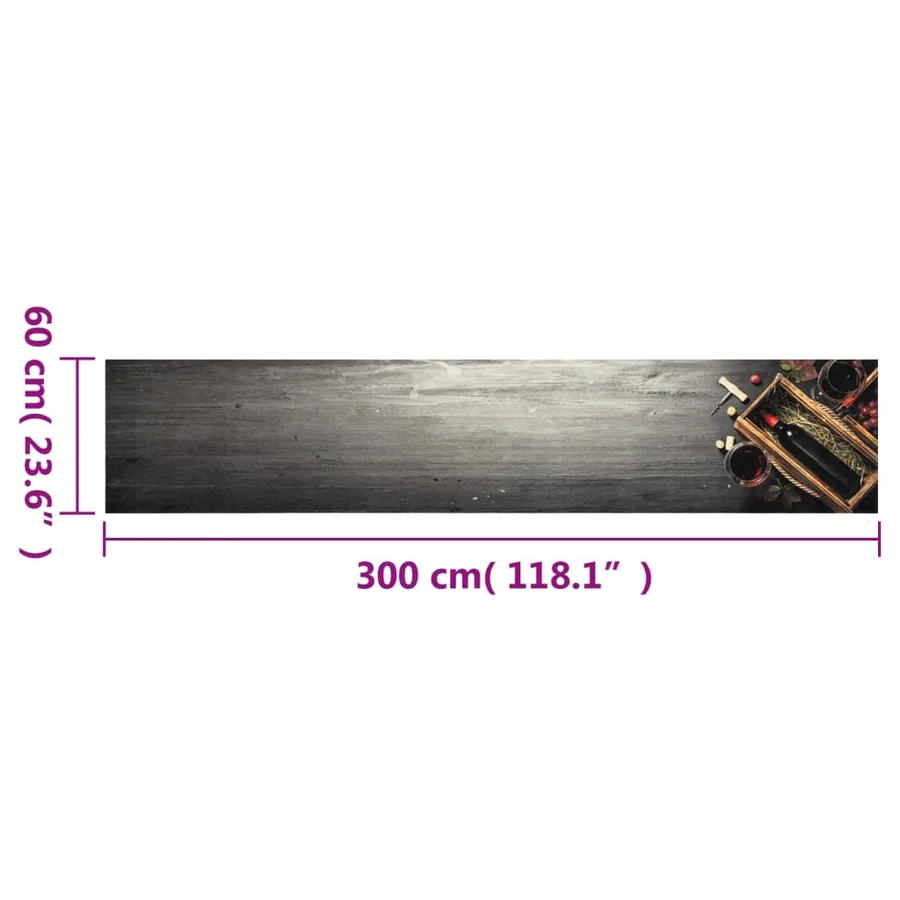 Tapis de cuisine lavable bouteille de vin 60x300 cm velours - 5