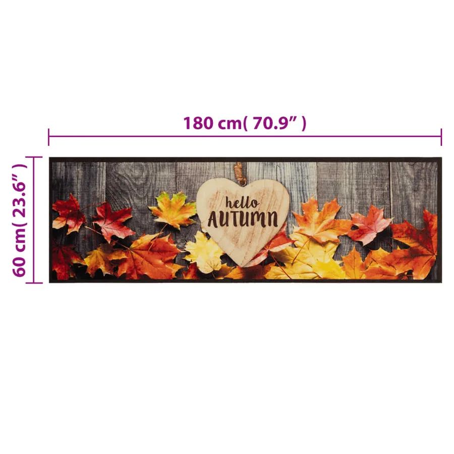 Tapis de cuisine lavable impression d'automne 60x180 cm velours - 5