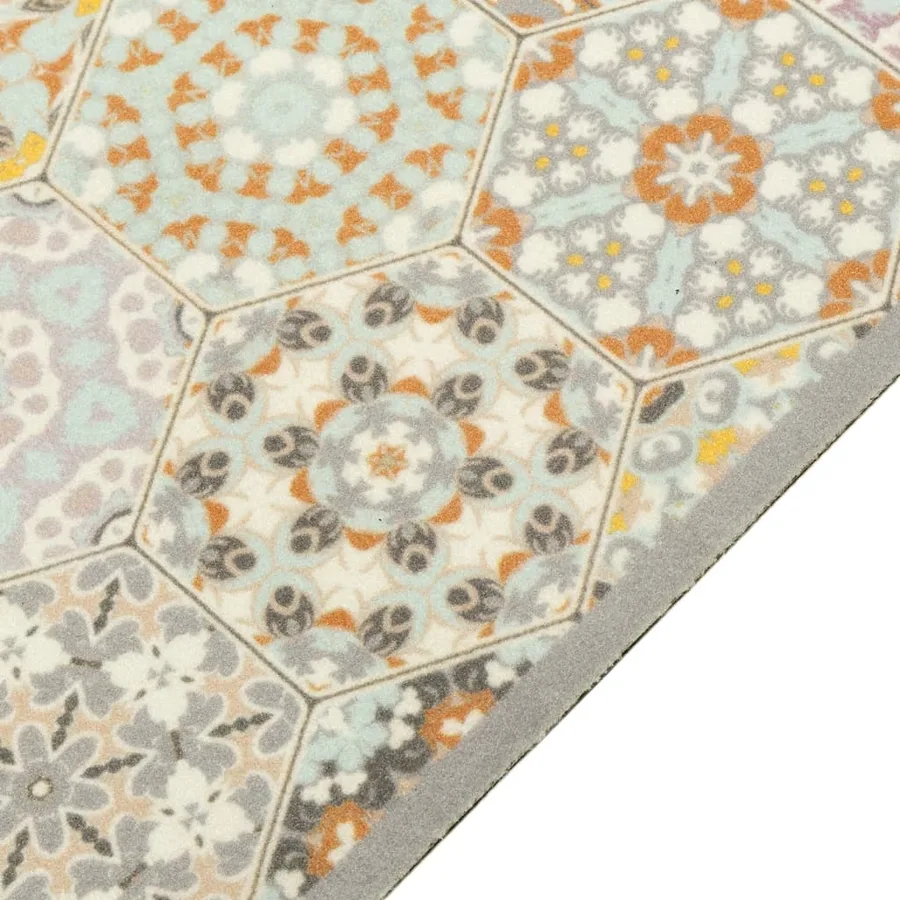 Tapis de cuisine lavable impression pastel hexagonale 60x300 cm - 3