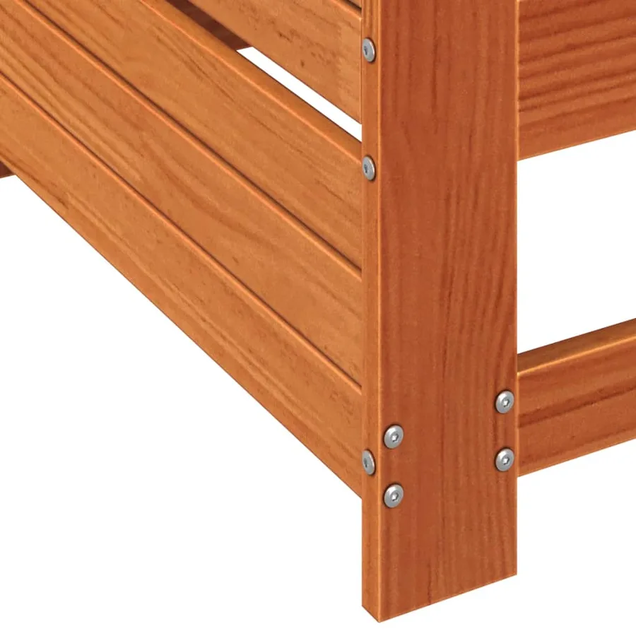 Canapé de jardin accoudoir coussins cire marron bois pin massif - 8