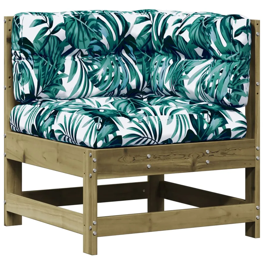 Salon de jardin 6 pcs avec coussins bois de pin imprégné - 6