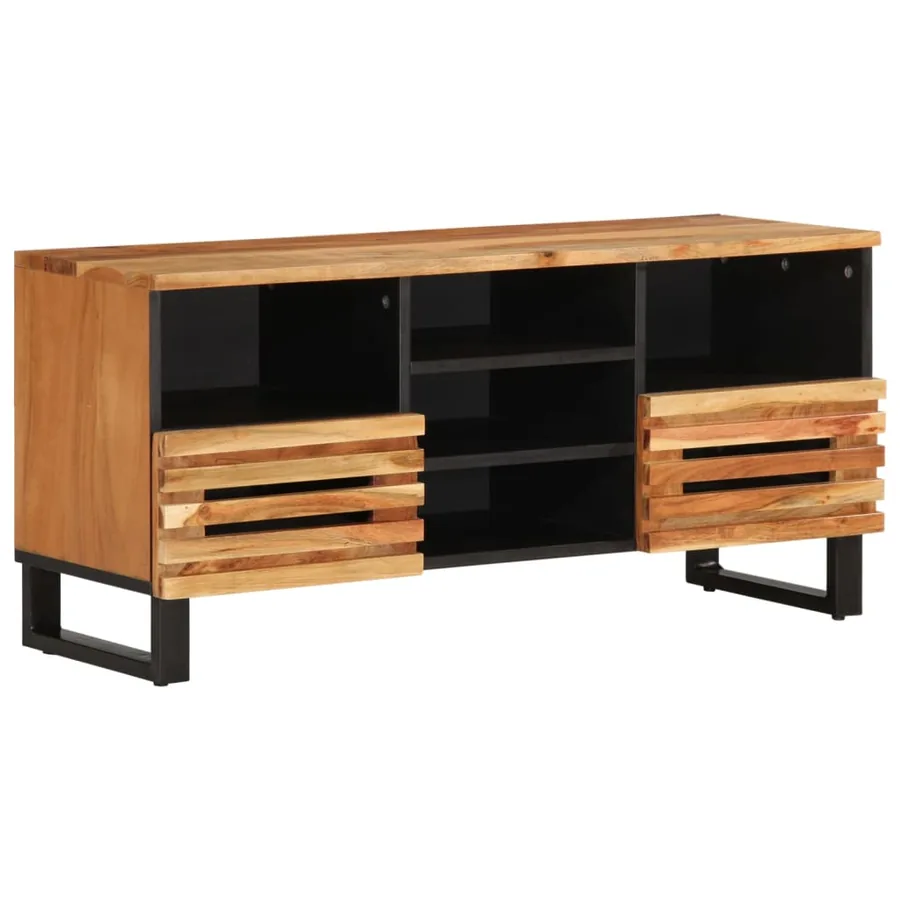 Meuble TV 100x34x46 cm bois d'acacia massif
