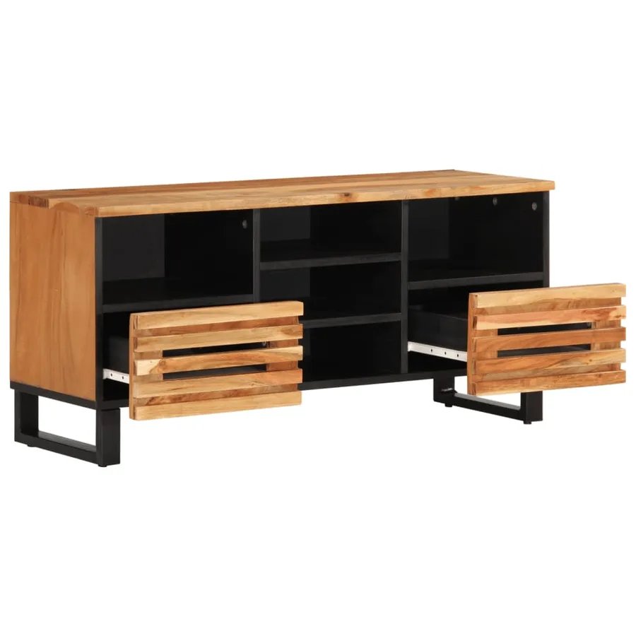 Meuble TV 100x34x46 cm bois d'acacia massif - 3