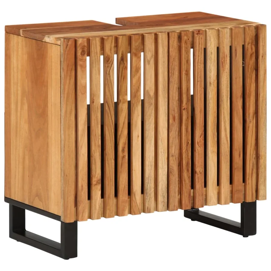 Ensemble de meubles de salle de bain 2 pcs bois massif d'acacia - 5