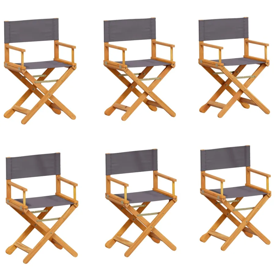 Chaises pliables de jardin lot de 6 gris foncé tissu - 2