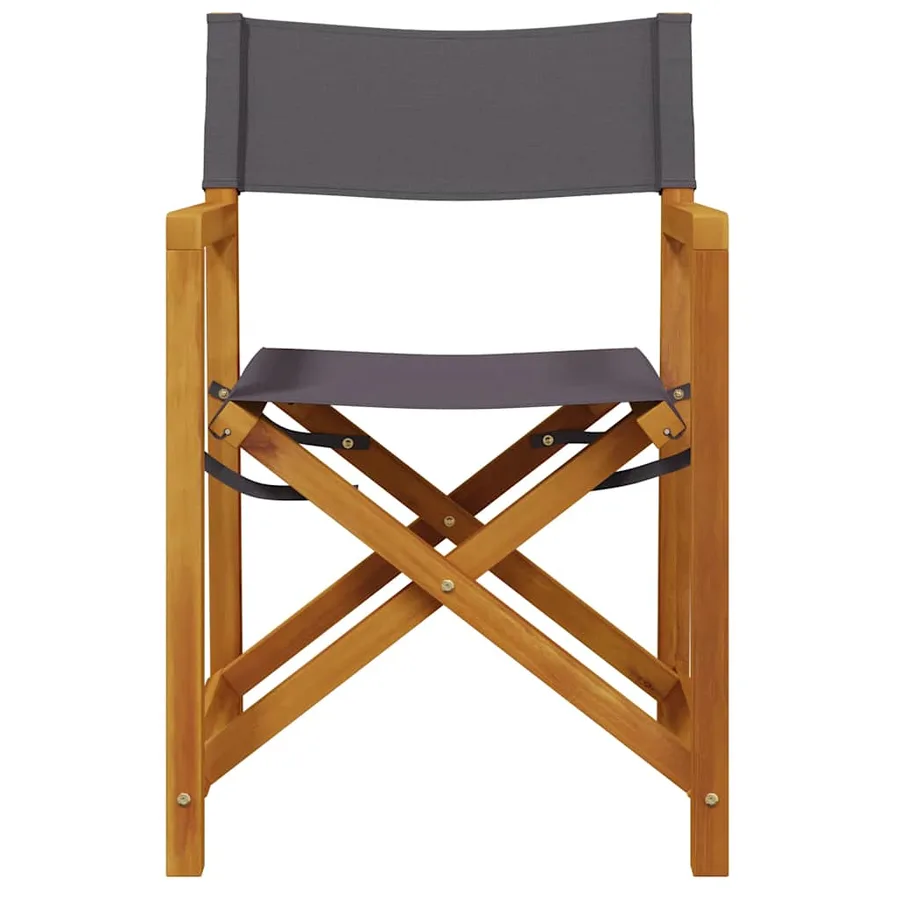 Chaises de réalisateur pliables lot de 2 gris foncé tissu - 3